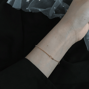 925 Sterling Golden Silver Shinning Bracelet For Women With Simple Parttern