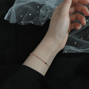 925 Sterling Golden Silver Shinning Bracelet For Women With Simple Parttern